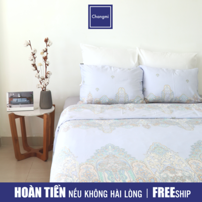 Tencel là gì? Lý giải độ “hot” của chất vải Tencel 7 Bộ chăn ga cao cấp Tencel Powder Blue Egypt Pattern