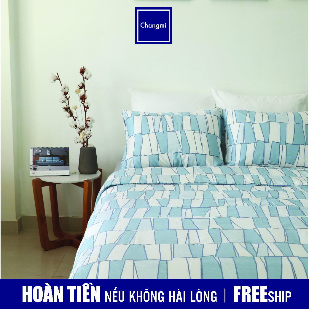 Tổng hợp các loại vải không nhăn được ưa chuộng hiện nay 10 Bộ chăn ga Tencel Blue Pattern cao cấp của thương hiệu Changmi