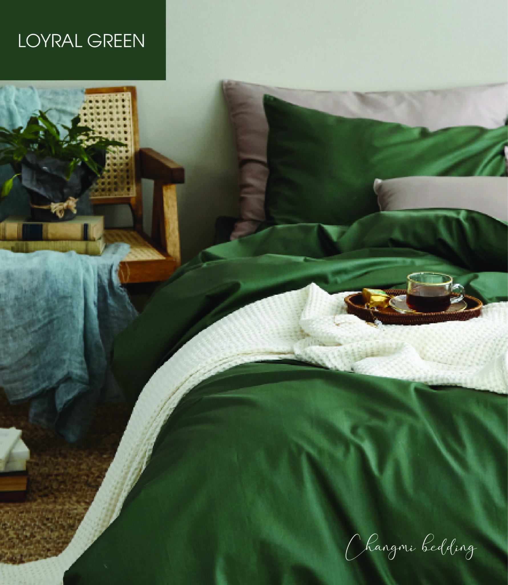 Top 10+ mẫu chăn ga giường đẹp được ưa chuộng hiện nay 6 Bộ sản phẩm Cotton Satin Loyal Green cao cấp và bắt mắt