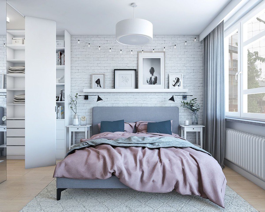 Màu sắc trầm ấm đặc trưng của phong cách decor phòng ngủ Bắc Âu 