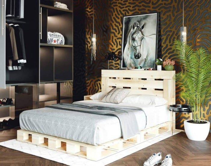 Giường đơn 1m - "Ngây ngất" với những mẫu giường đơn giản, sang trọng 9 Pallet gỗ mang lại không gian vintage, đậm chất Hàn cho không gian phòng ngủ