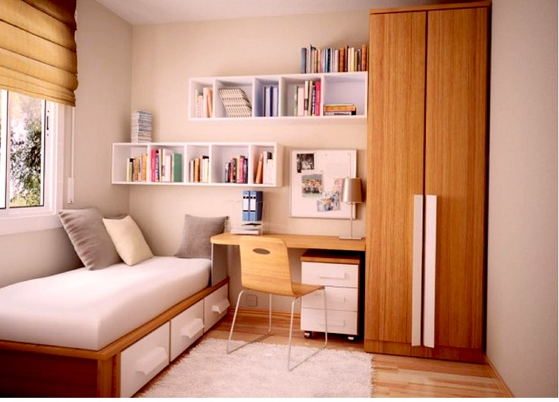 Ý tưởng cách trang trí phòng ngủ nhỏ đơn giản mà đẹp 4 Tận dụng những khoảng trống để sắp xếp đồ đạc hợp lý