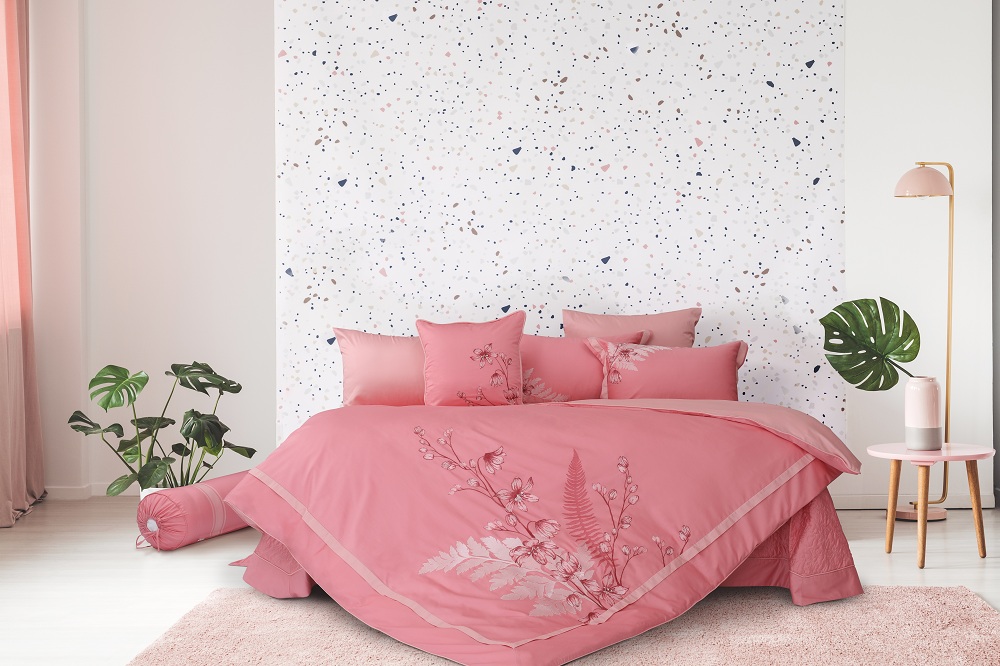 Mua ga phủ giường giá rẻ ở đâu? Top các mẫu ga phủ phổ biến 12 Bộ ga phủ giường đẹp thêu Blue Sky thuộc thương hiệu Hanvico
