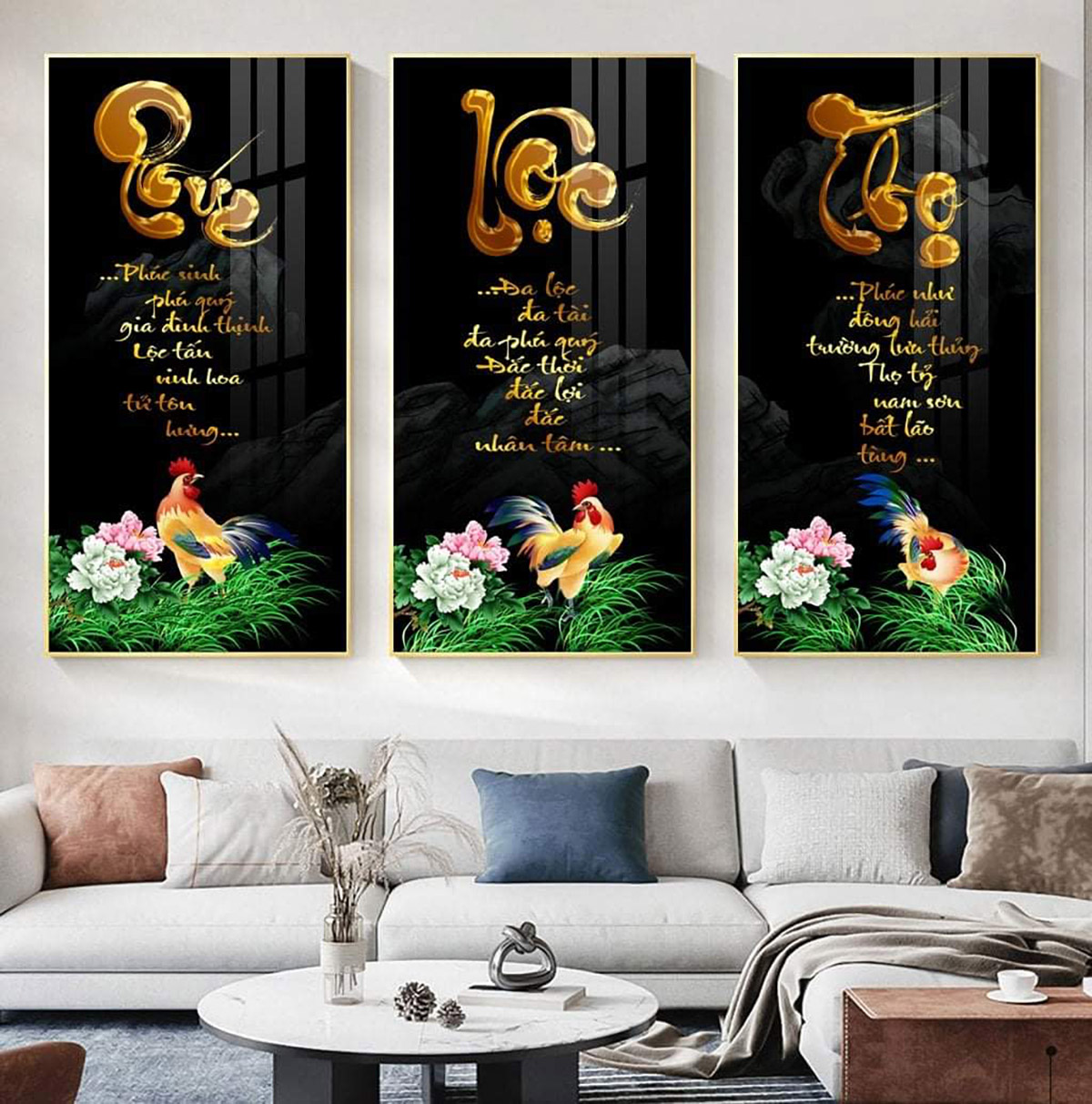 Bộ tranh treo tường phúc - lộc - thọ đặc biệt được ưa chuộng trong ngày đầu xuân năm mới