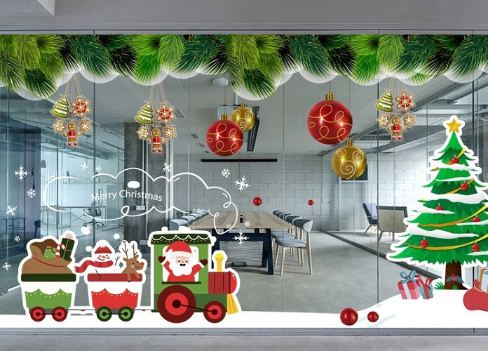 Ý tưởng trang trí phòng Noel đơn giản nhưng vô cùng ấn tượng 10 Đủ loại decal xinh xắn được sử dụng để trang trí văn phòng Noel