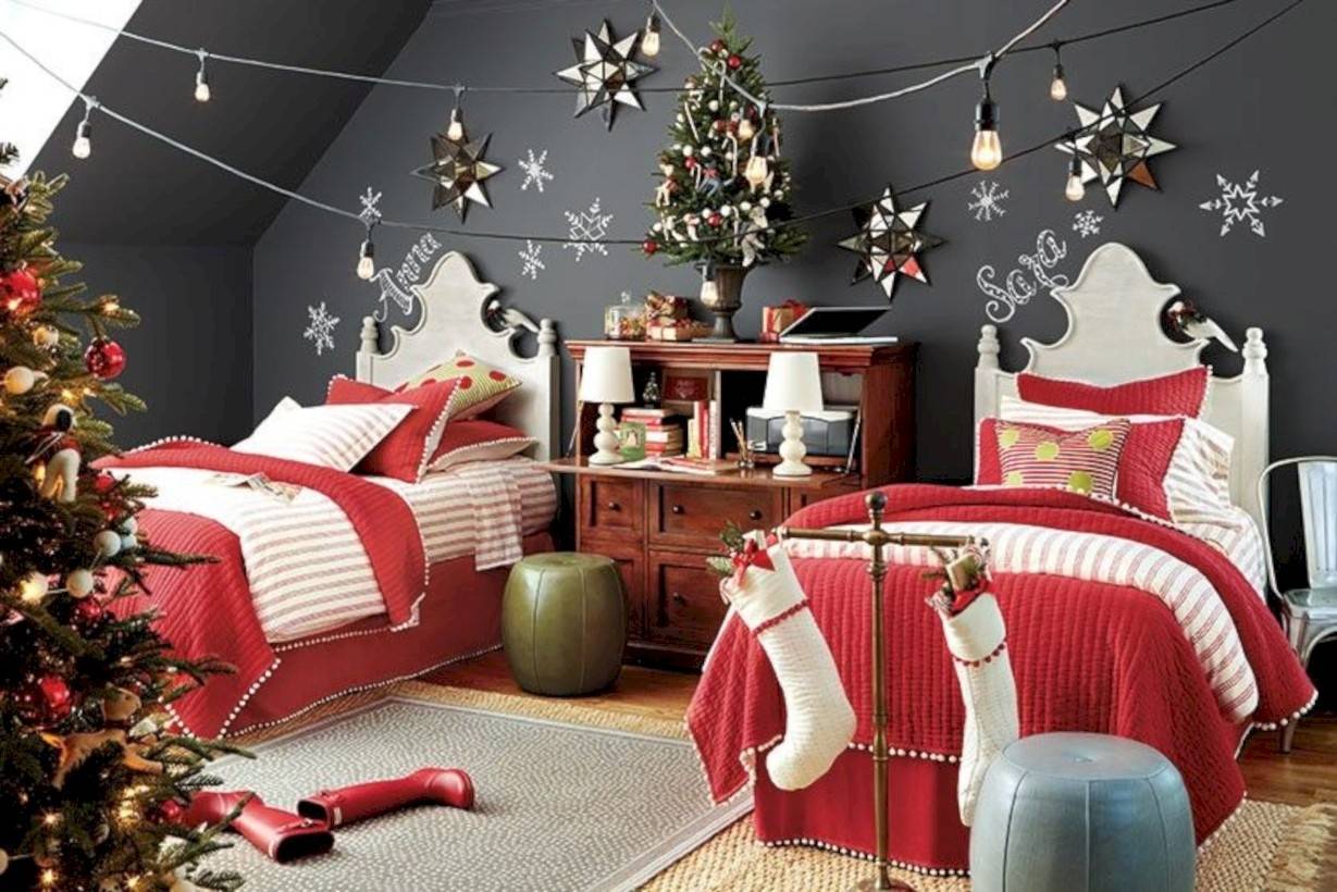 Ý tưởng trang trí phòng Noel đơn giản nhưng vô cùng ấn tượng 1 Mang không khí Giáng Sinh háo hức tới phòng ngủ của bạn