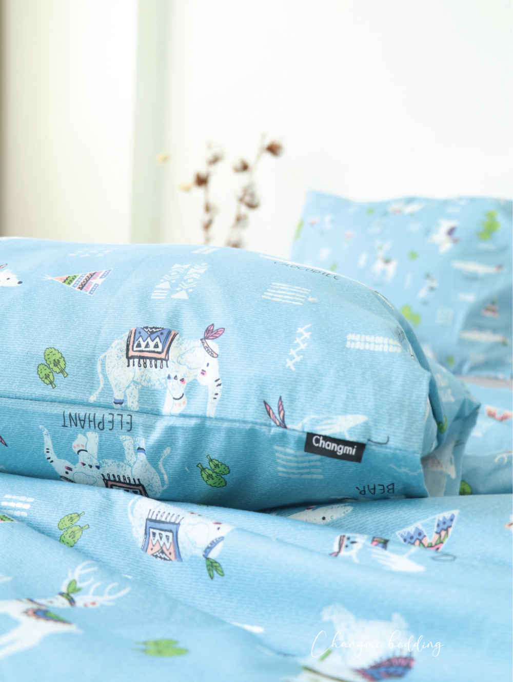 Bộ chăn ga 5 món Cotton Satin CM1049 - Hình ảnh 3