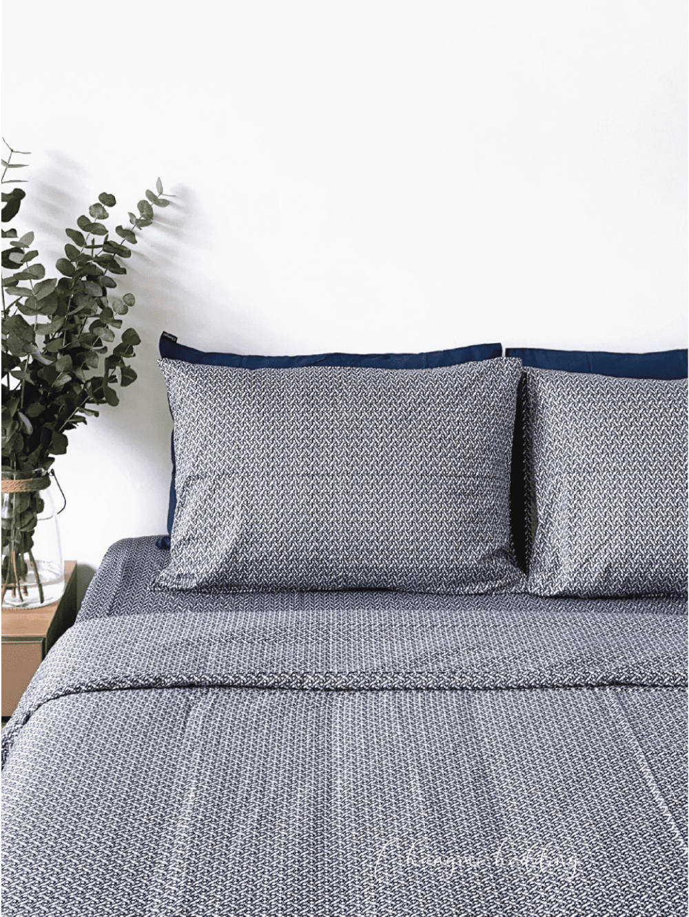 Bộ chăn ga 5 món 100% Cotton Satin tự nhiên CM1032