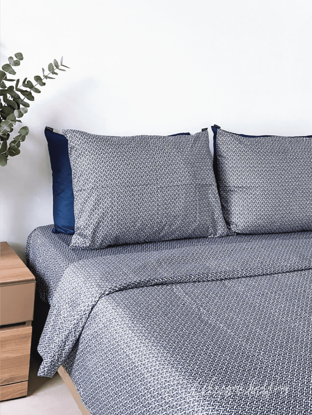 Bộ chăn ga 5 món 100% Cotton Satin tự nhiên CM1032 - Ảnh 2