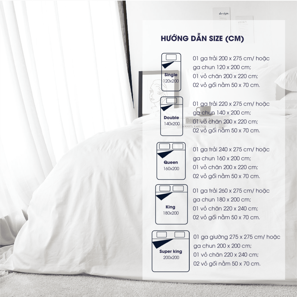 Bộ Chăn Ga Cotton Sateen 300 sợi - Hình ảnh 6