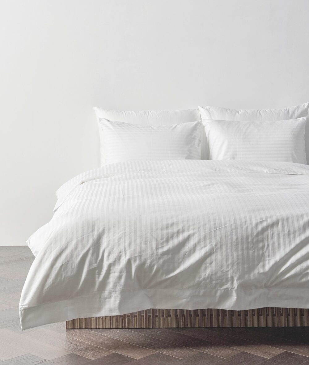 Ga Giường Cotton Sateen 300 sợi sọc 1cm - Hình ảnh 2