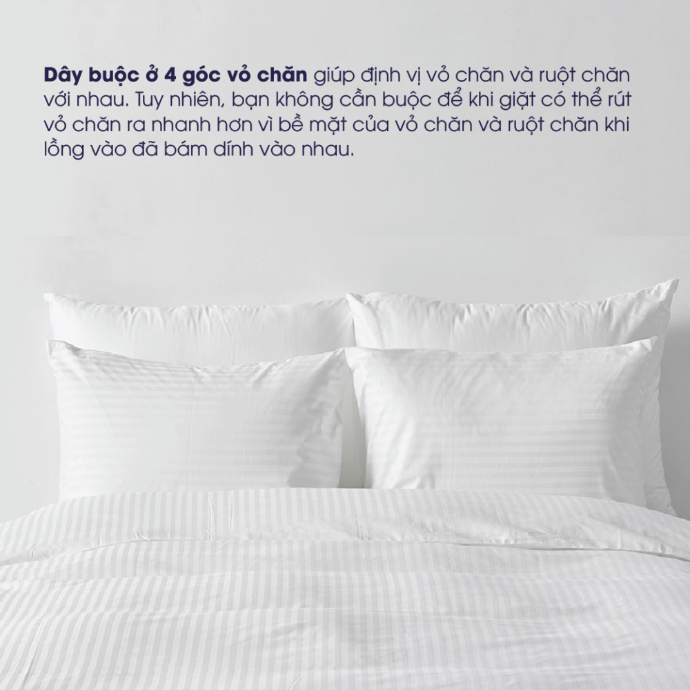 Vỏ Chăn Cotton Sateen 300 sợi sọc 1cm - Hình ảnh 3