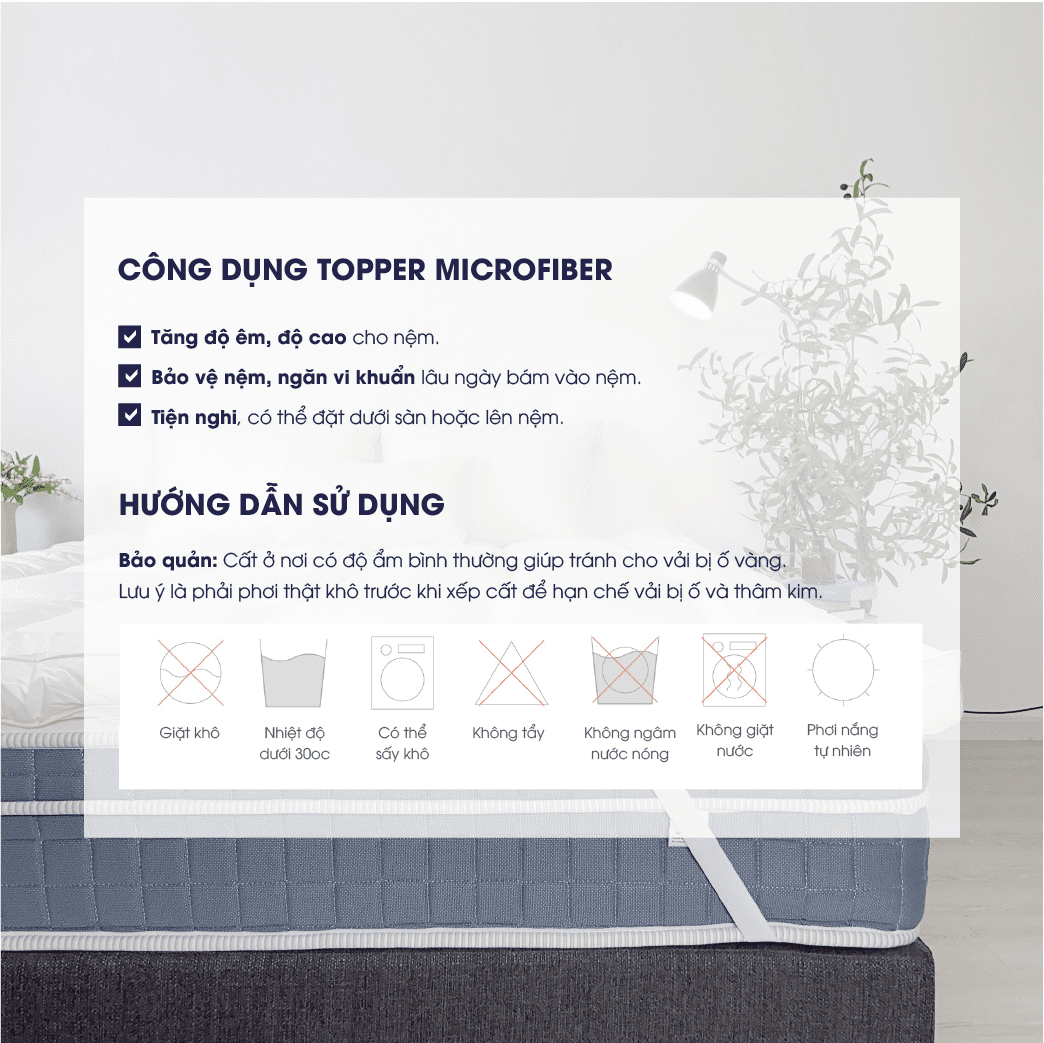 Hướng dẫn sử dụng Topper lông vũ nhân tạo Microfiber Changmi Bedding