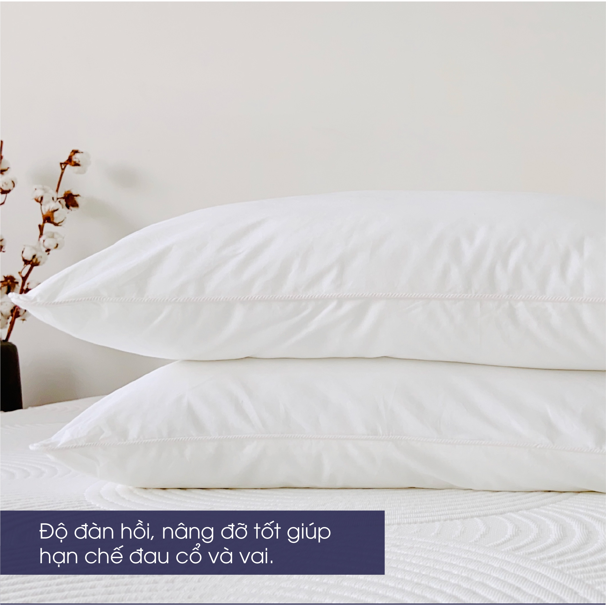Ruột gối Microfiber nâng đỡ hạn chế đau cổ, vai