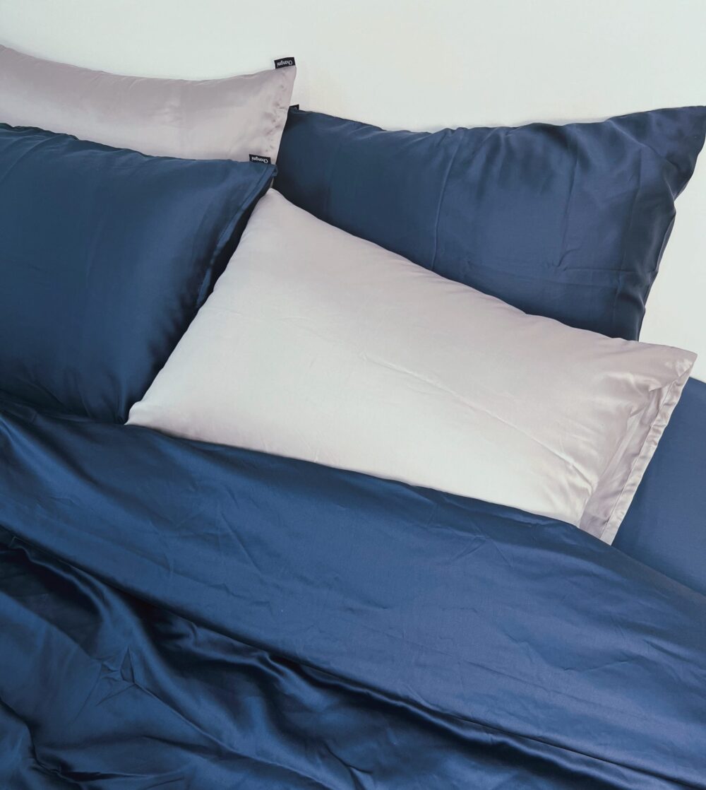 Bộ 4 món TENCEL™ Châu Âu cao cấp – Xanh Navy - 이미지 3