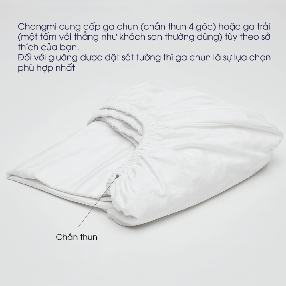 Bộ Chăn Ga Cotton Sateen 300 sợi sọc 3cm - Hình ảnh 7