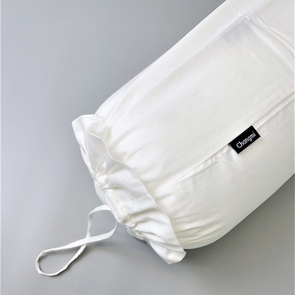 Vỏ Gối Ôm trắng trơn 100% Cotton Lụa tự nhiên - 40 x 110 cm