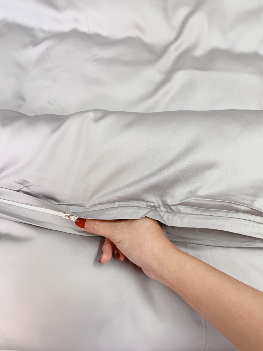Vỏ chăn TENCEL™ Châu Âu cao cấp - Xám Nhạt - Ảnh 3