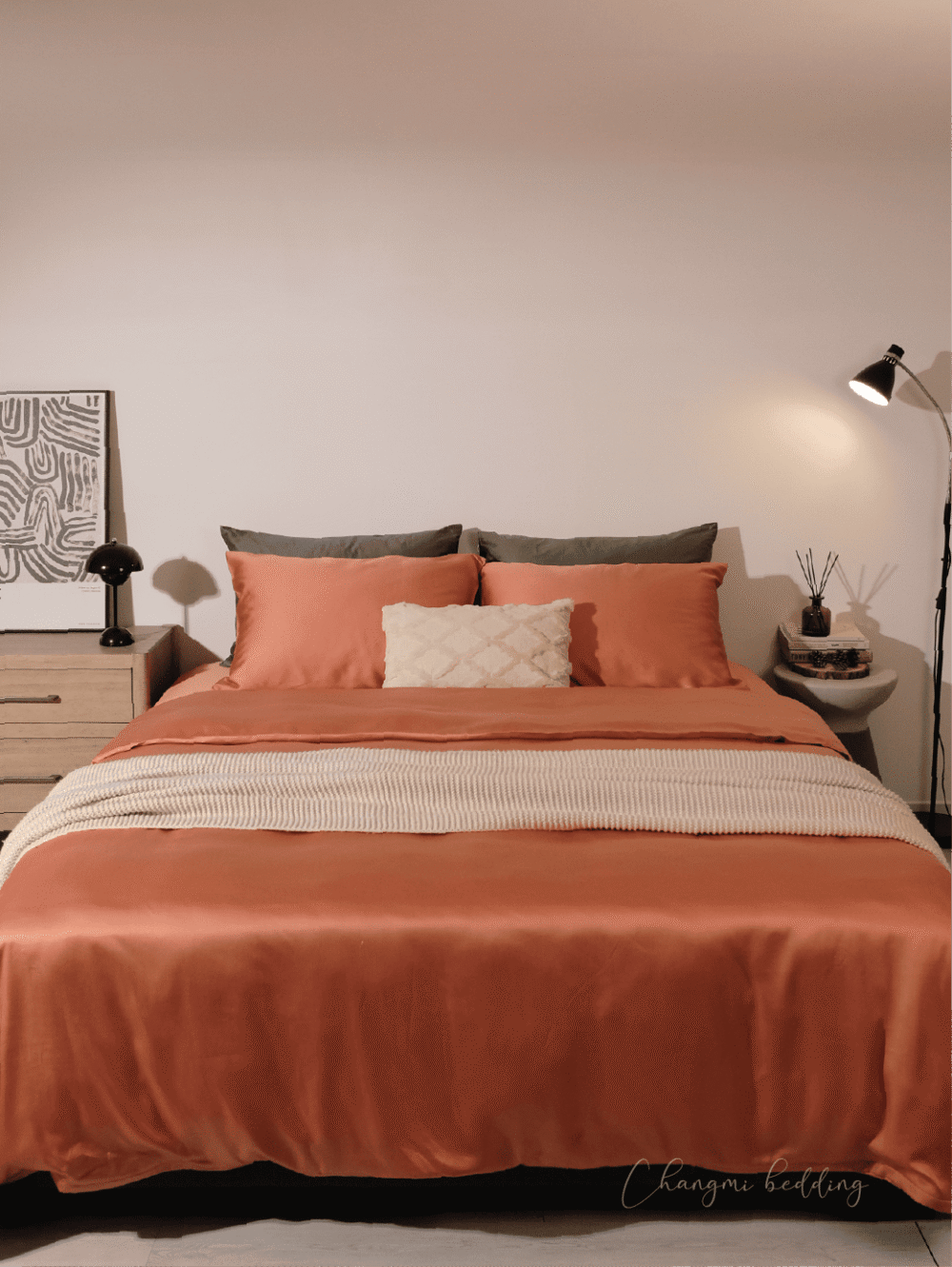Bộ 5 món TENCEL™ Châu Âu cao cấp - Cam Tangerine - Ảnh 2