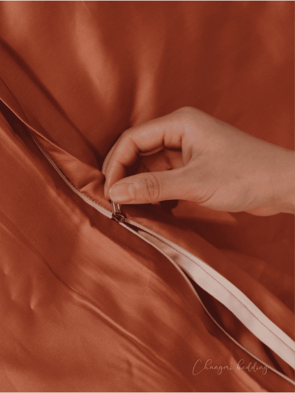 Vỏ chăn TENCEL™ Châu Âu cao cấp - Cam Đất - Ảnh 4