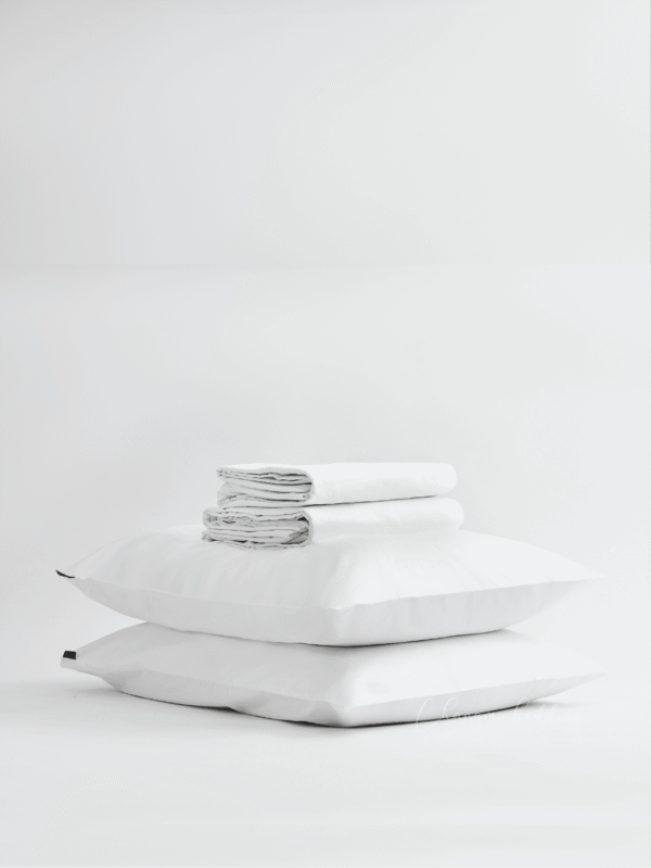Bộ 4 món Cotton Sateen 300 sợi trắng trơn