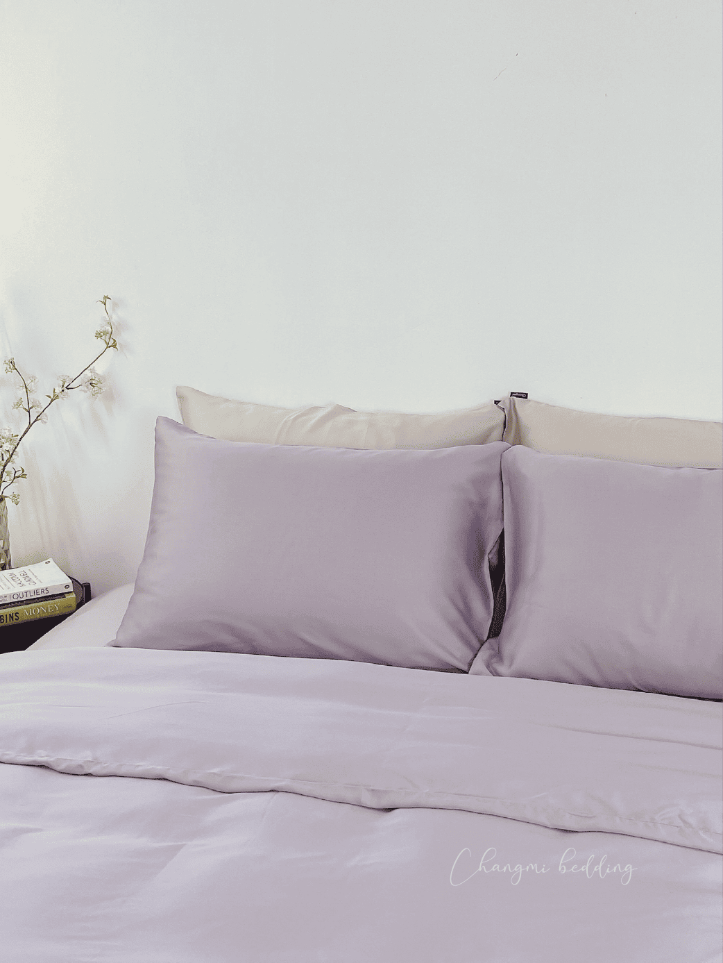 Bộ 4 món TENCEL™ Châu Âu cao cấp – Tím Pastel